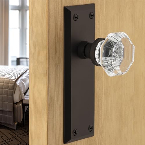 Nostalgic Warehouse New York & Waldorf Crystal Door Knob With Plate - Image 2