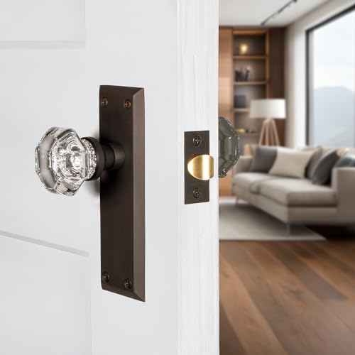 Nostalgic Warehouse New York & Waldorf Crystal Door Knob With Plate - Image 3