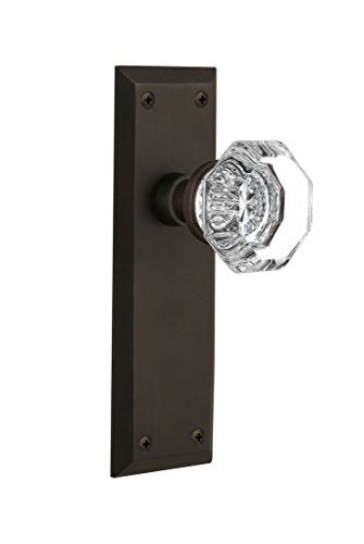 Nostalgic Warehouse New York & Waldorf Crystal Door Knob With Plate - Image 1