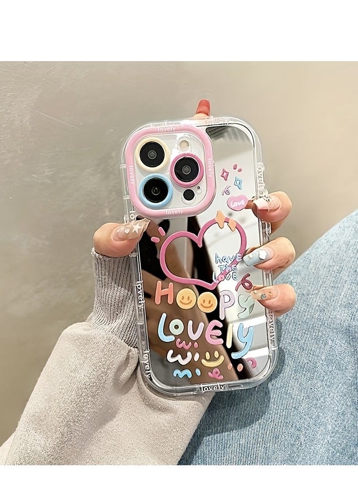 جراب هاتف مرآة على شكل قلب فتاة جذابة لهاتف iPhone 16 Pro Max، غطاء خلفي مقاوم للصدمات - Image 1