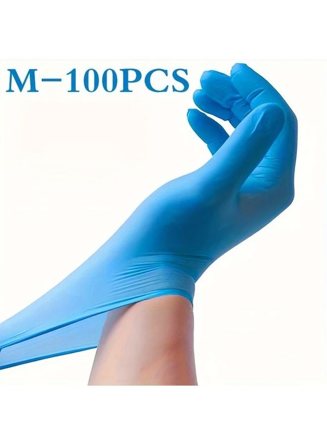 Thickened Blue Disposable Nitrile Gloves 100pcs Waterproof Oil Resistant 5 Mil Salon Use - Image 2