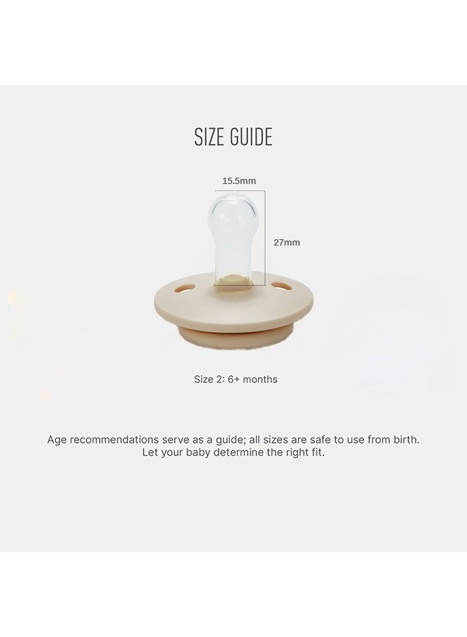 Portable Natural Latex Pacifier 2-Pack, BPA Free Dummy Pacifier, Round Nipple. Natural Rubber Latex, 6-18 Months , Baby Girl and Boy Colours - Image 3