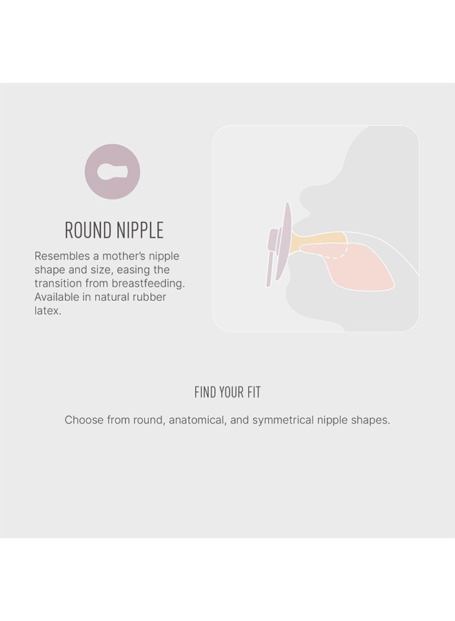 Portable Natural Latex Pacifier 2-Pack, BPA Free Dummy Pacifier, Round Nipple. Natural Rubber Latex, 6-18 Months , Baby Girl and Boy Colours - Image 4