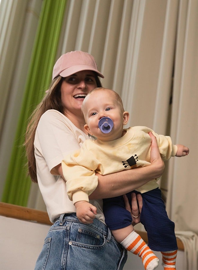 Portable Natural Latex Pacifier 2-Pack, BPA Free Dummy Pacifier, Round Nipple. Natural Rubber Latex, 6-18 Months , Baby Girl and Boy Colours - Image 5