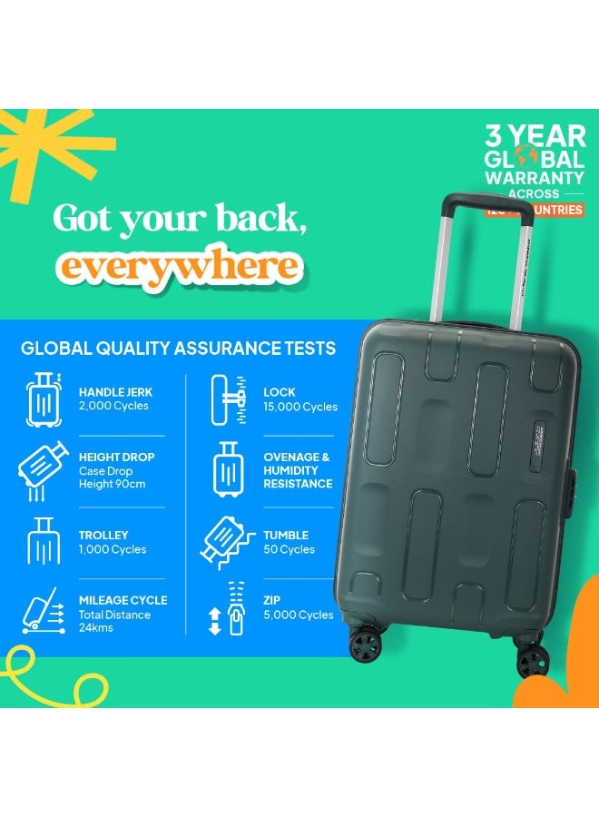 American Tourister Cabin Ivy 2.0-8 Wheel, 55 CM Small Hard PP Suitcase for Travel/Trolley Bag for Travel/Travel Bag with Combination Lock & Smooth Sliding Double Wheel for Women & Men - Forest Green - Image 2