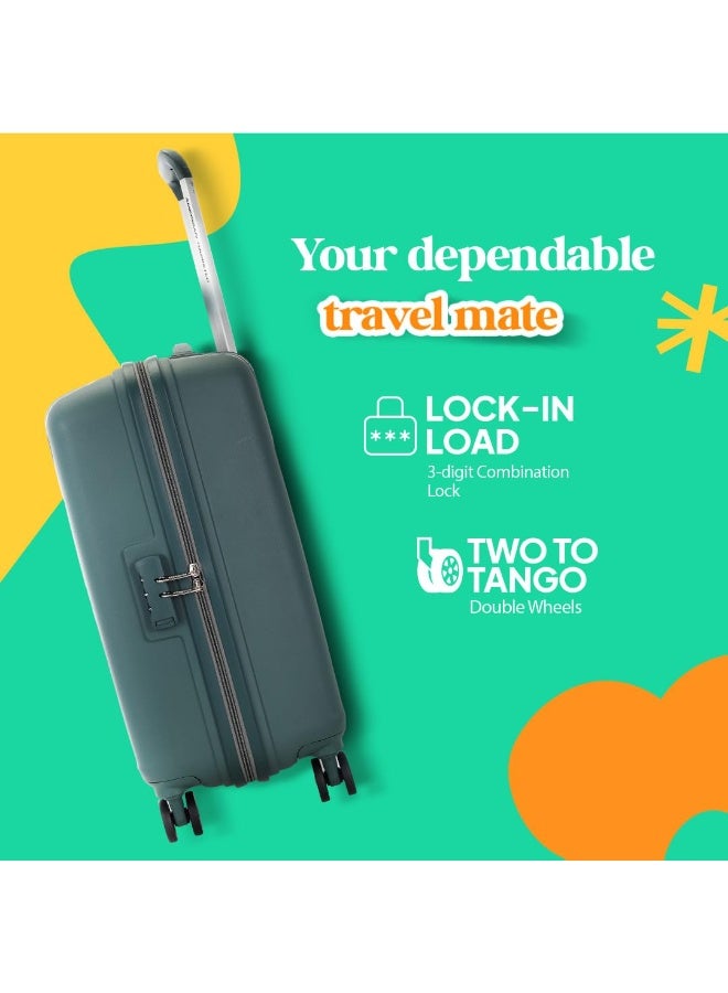 American Tourister Cabin Ivy 2.0-8 Wheel, 55 CM Small Hard PP Suitcase for Travel/Trolley Bag for Travel/Travel Bag with Combination Lock & Smooth Sliding Double Wheel for Women & Men - Forest Green - Image 3