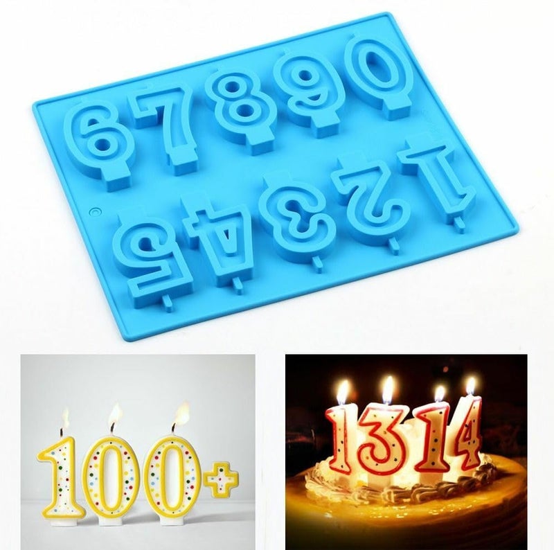 MoldBerry Siliocone 0 to 9 Number Candle Mold Numeric Birthday Candle Mould for Candle Making Chocolate Making Cake and Birthday Decoration Pack of 1 Multicolor - Image 5