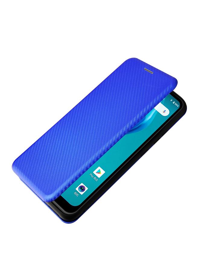 اس-توب جراب لهاتف Oukitel C23 Pro مصنوع من ألياف الكربون مع قلاب أفقي مصنوع من مادة TPU + PC + جلد PU مع فتحة للبطاقات - Image 4