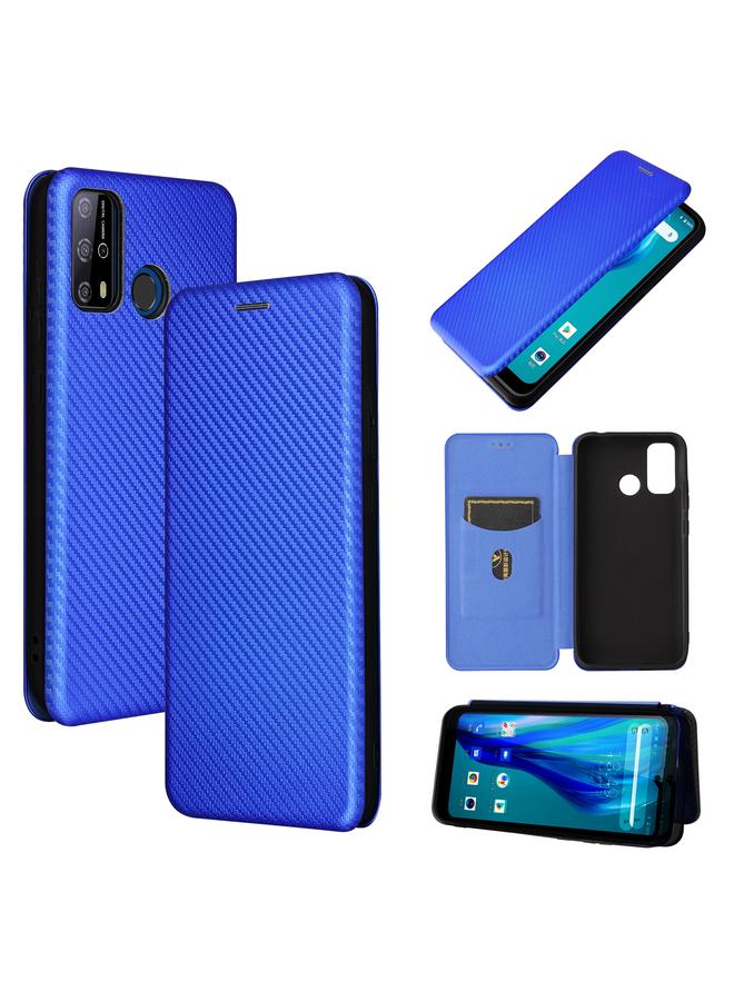 اس-توب جراب لهاتف Oukitel C23 Pro مصنوع من ألياف الكربون مع قلاب أفقي مصنوع من مادة TPU + PC + جلد PU مع فتحة للبطاقات - Image 1