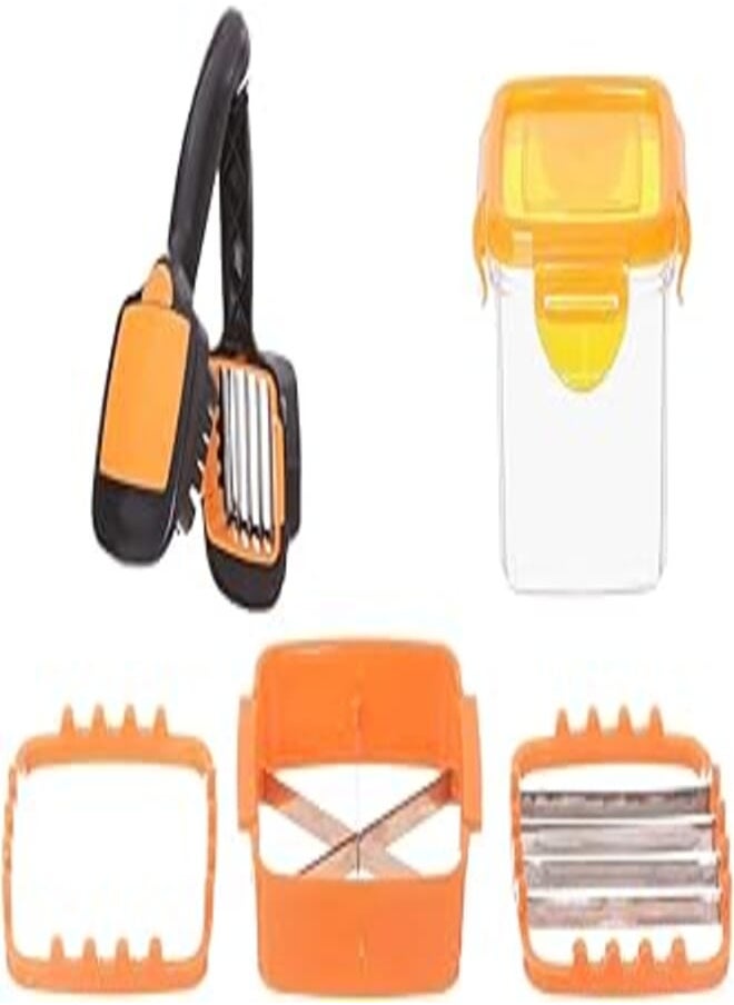 Nicer Dicer Nicer Dicer 5 in 1 Quick Slicer, 7 Pieces - Black and Orange 