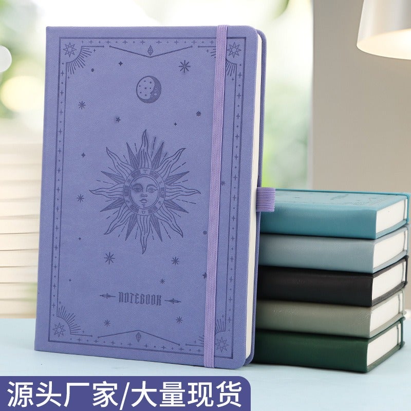 Bing Cheng Wen Hua طقم دفاتر ملاحظات A5 بشريط ربط، غلاف جلدي صناعي، دفتر أعمال مكتبي، هدية للشركات، قابل لتخصيص الشعار - Image 2
