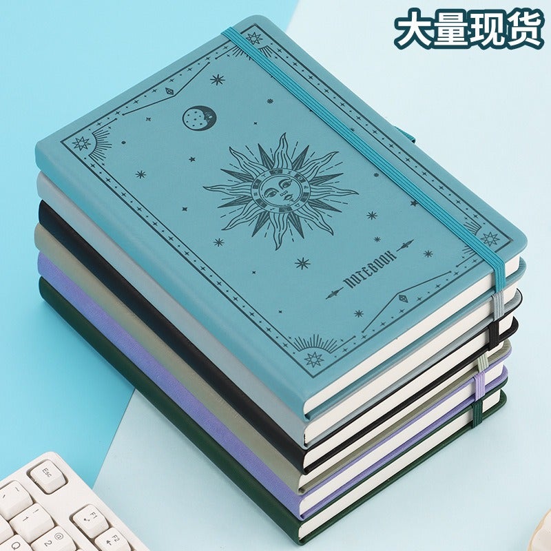 Bing Cheng Wen Hua طقم دفاتر ملاحظات A5 بشريط ربط، غلاف جلدي صناعي، دفتر أعمال مكتبي، هدية للشركات، قابل لتخصيص الشعار - Image 3