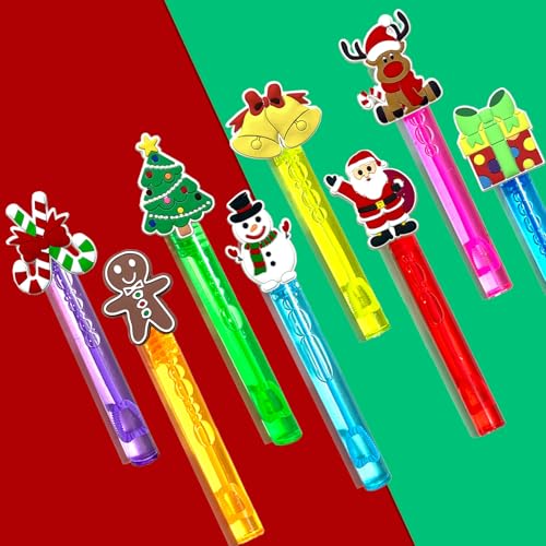 uoyoi Christmas Party Favors24Pcs Christmas Bubble Wands for KidsXmas Bubble Wand for Birthday Party SuppliesClassroom Prizes Pinata Goodie Bag Stuffers Gift - Image 5