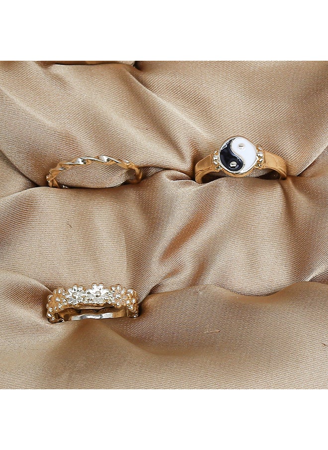 FLUFFY - Black&White Earing-Gold - Image 1