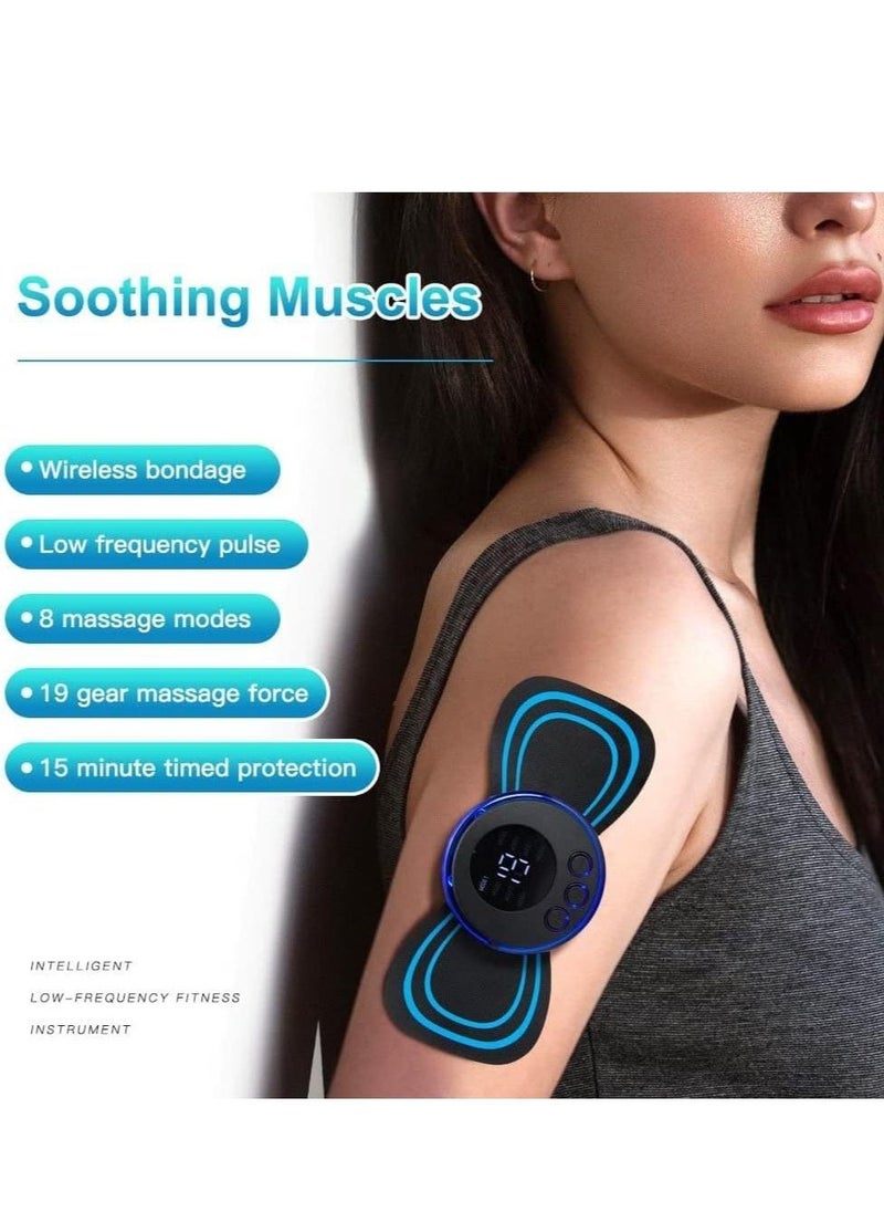 Mini Neck Massager 2Pcs Cervical Vertebra Massager, Massager Patch for Whole Body, Adjustable Portable Shoulder Back Massager for Arms Neck Shoulder Back Waist Legs Father's Day, Mother's Day Gifts - Image 1