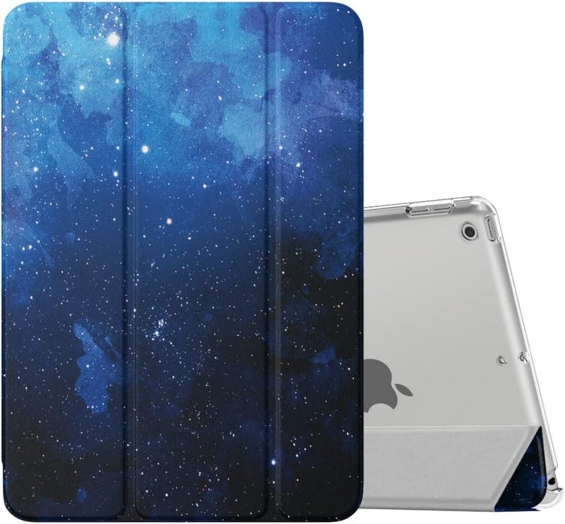 MoKo Case Fit New iPad 9th Generation 2021/8th Generation 2020/7th Gen 2019, iPad 10.2 Case - Slim Smart Shell Stand Cover with Translucent Frosted Back Protector, Blue Starry Sky - Image 1