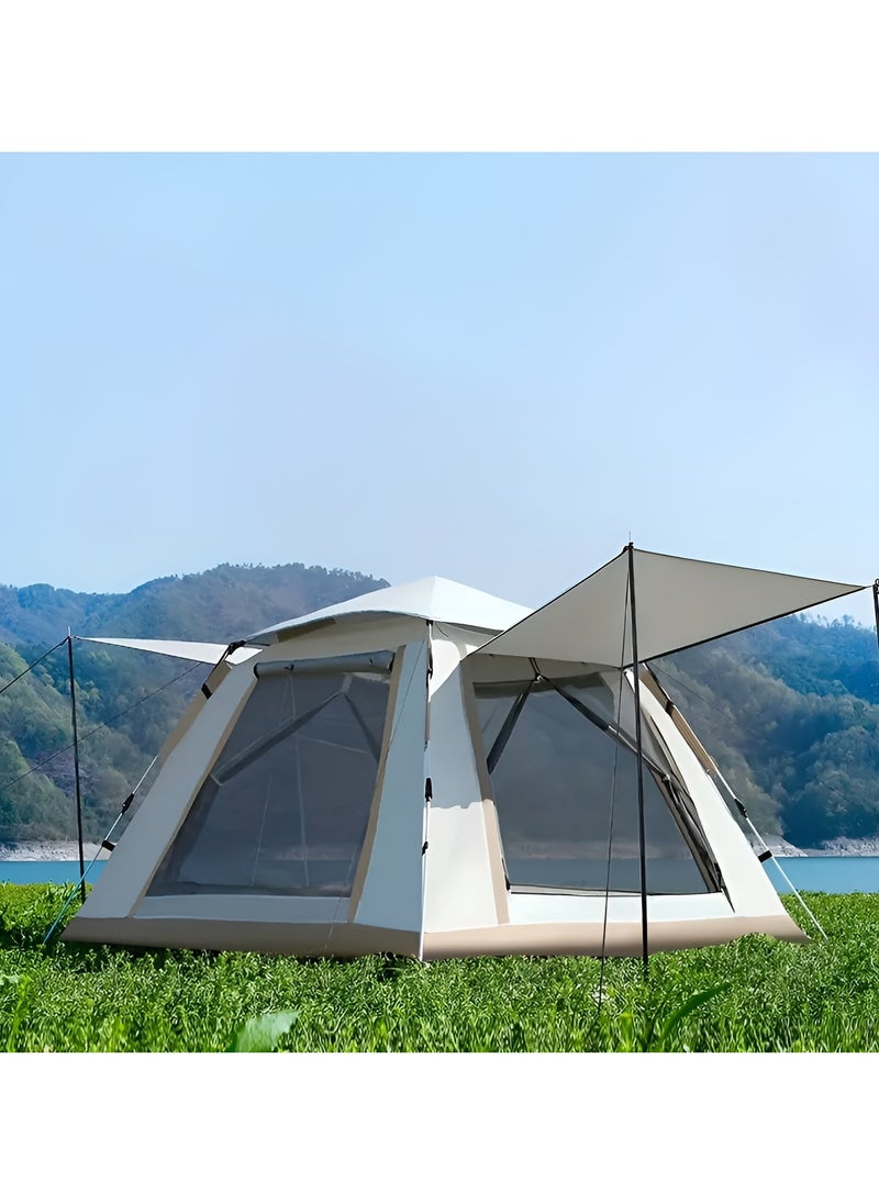 HEXAR - 6 Person Camping Tent Automatic Instant Pop-Up Tent Lightweight Portable Tent Outdoor Camping Waterproof Windproof Camping Tent And Mesh Windows 2 Doors With Carry Bag - Image 1
