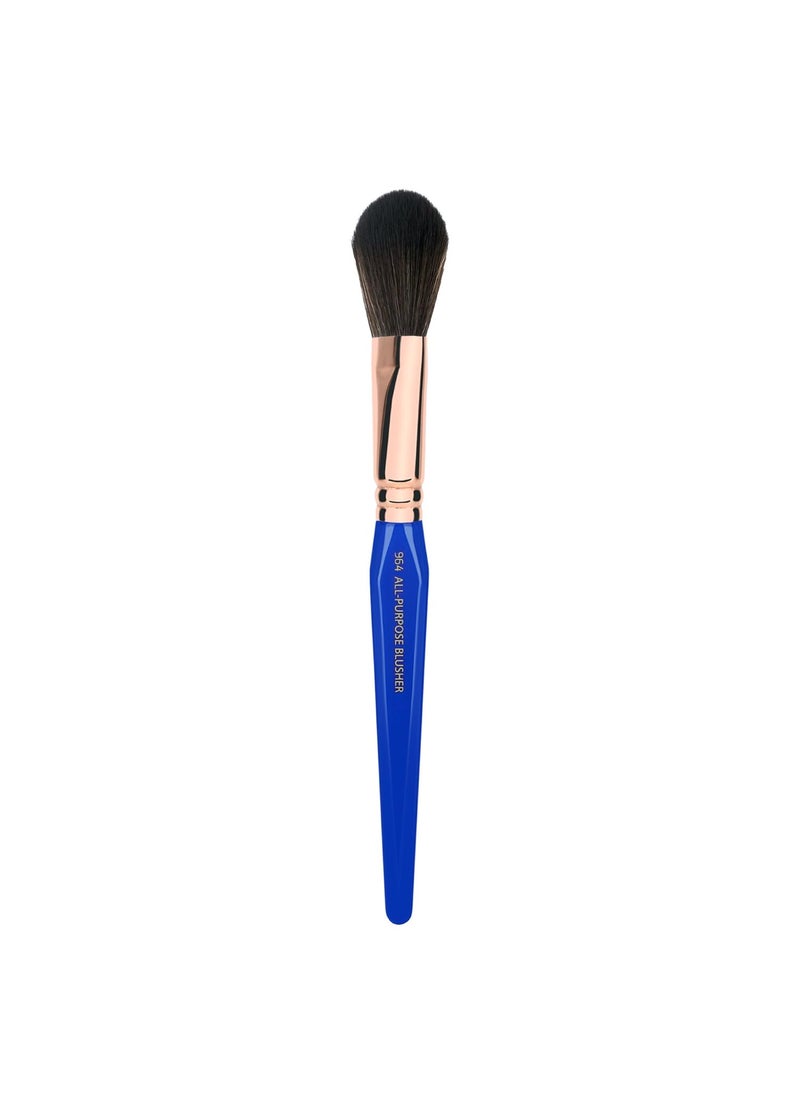 Bdellium Tools Bdellium Tools Professional Makeup Brush - Golden Triangle 964 All-Purpose Blusher - With All Vegan and Soft Synthetic Fibers, For Precise Blush Application (Blue, 1pc) 