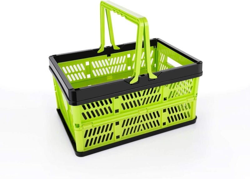 Dreamlover 1 pc Green Multipurpose Plastic Foldable Storage Basket with Handle 10 litre Of Stogare - Image 5