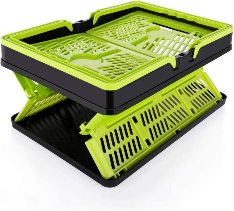 Dreamlover 1 pc Green Multipurpose Plastic Foldable Storage Basket with Handle 10 litre Of Stogare - Image 4