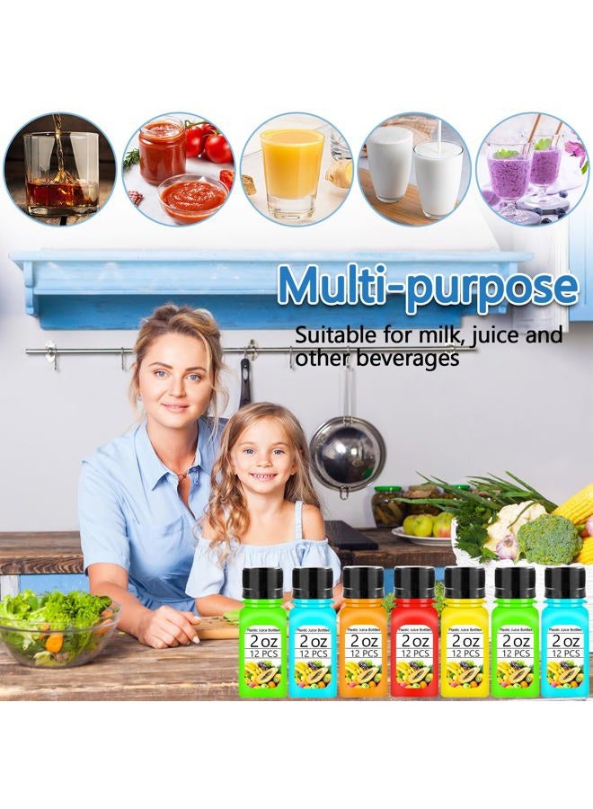 Haawooky 12 Pcs 2oz Small Shot Bottles with Black Caps,Plastic Ginger Shots Containers with 4 Funnels,Clear Empty Plastic Juice Bottles for Juice, Milk and Other Beverages - Image 5