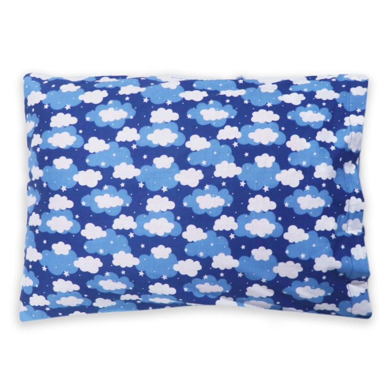 KRADYL KROFT Toddler Pillow with 100% Cotton Removable Cover - 20 X 15 Inches | Children Pillows | Baby Pillows - Blue Clouds - Image 1