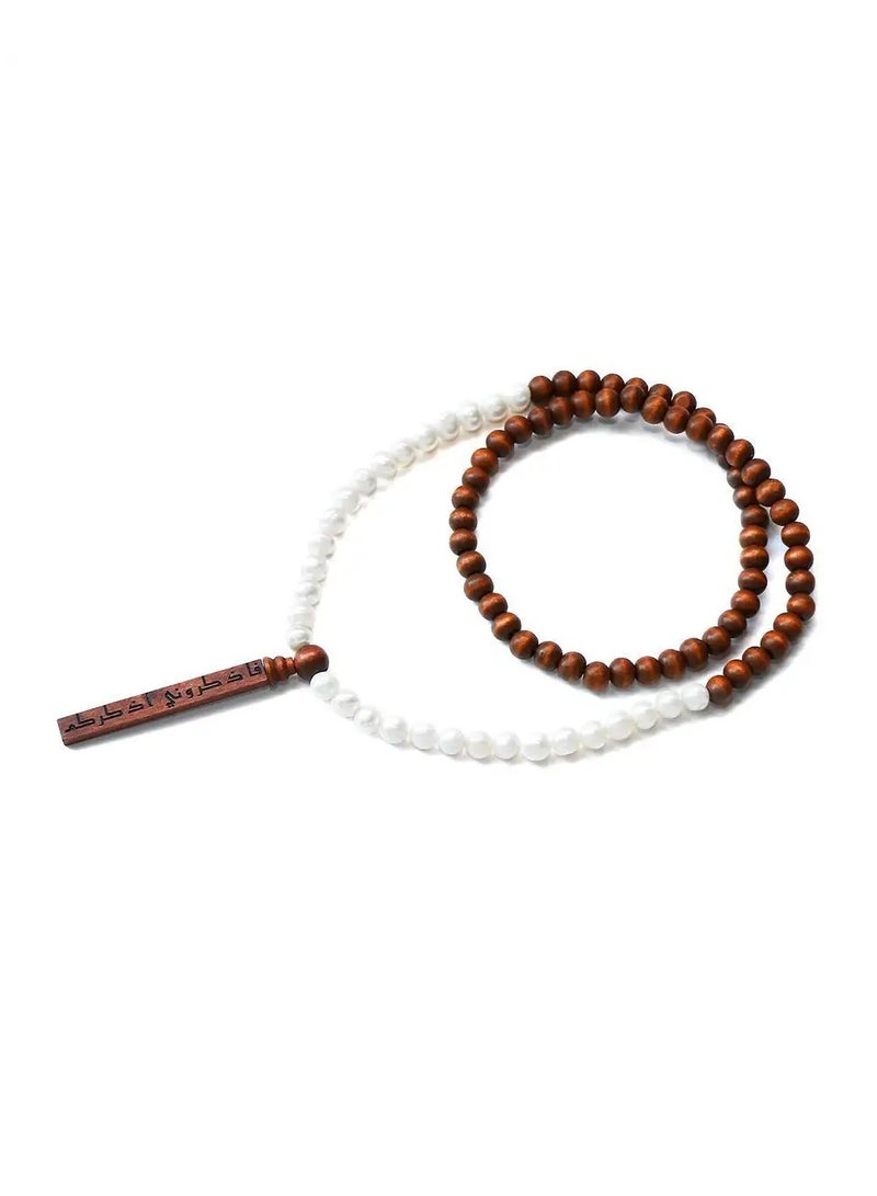 أم أم أيه من معدن الإنسان سبحة من الأحجار والخرز الخشبي - Image 1