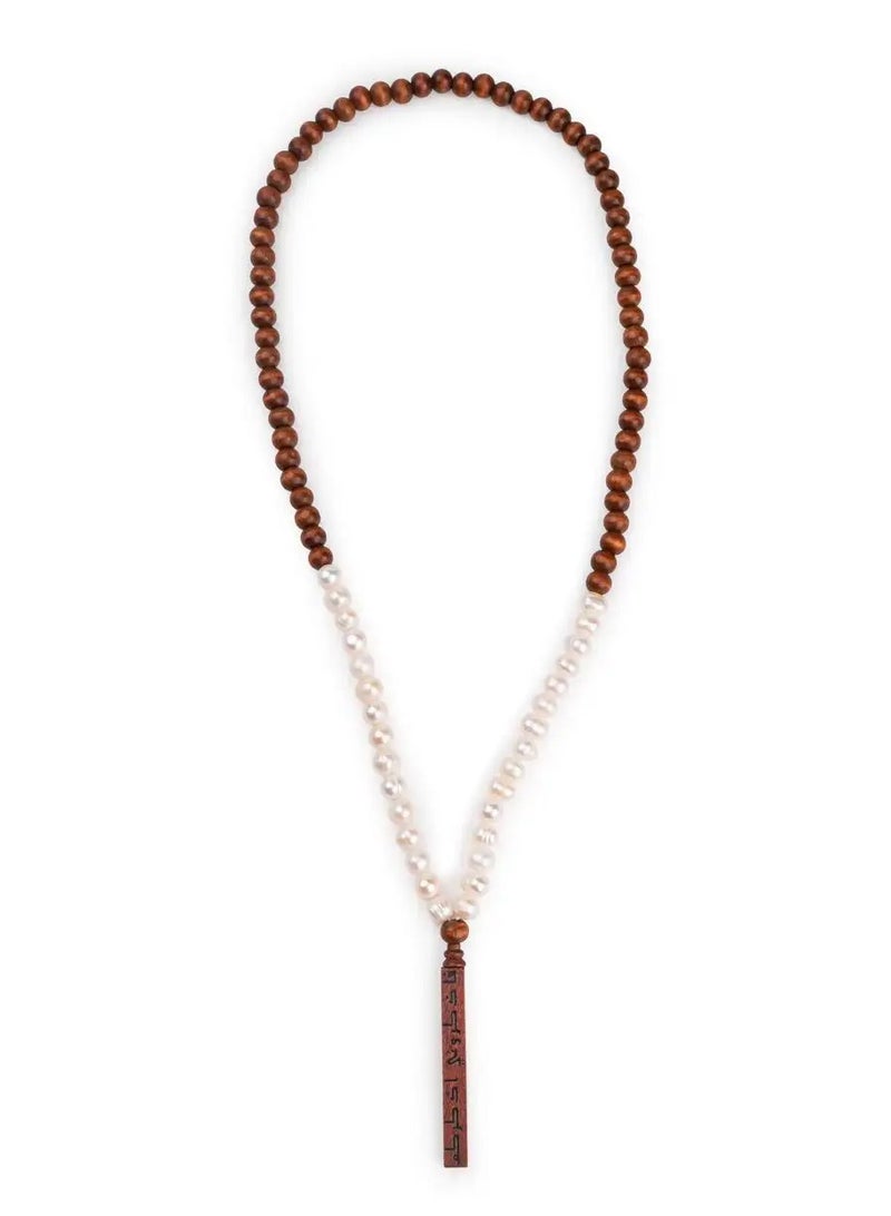 أم أم أيه من معدن الإنسان سبحة من الأحجار والخرز الخشبي - Image 2