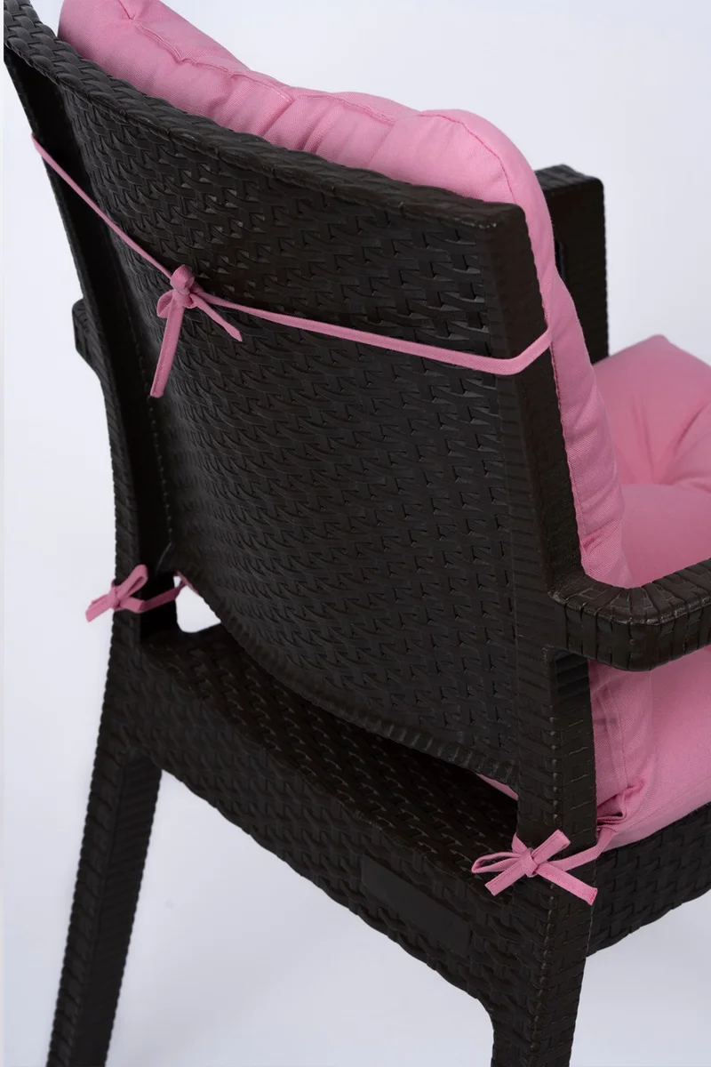 Altın Pamuk Neva Pofidik Pink Backed Chair Cushion Special Stitched Laced 44x88 Cm