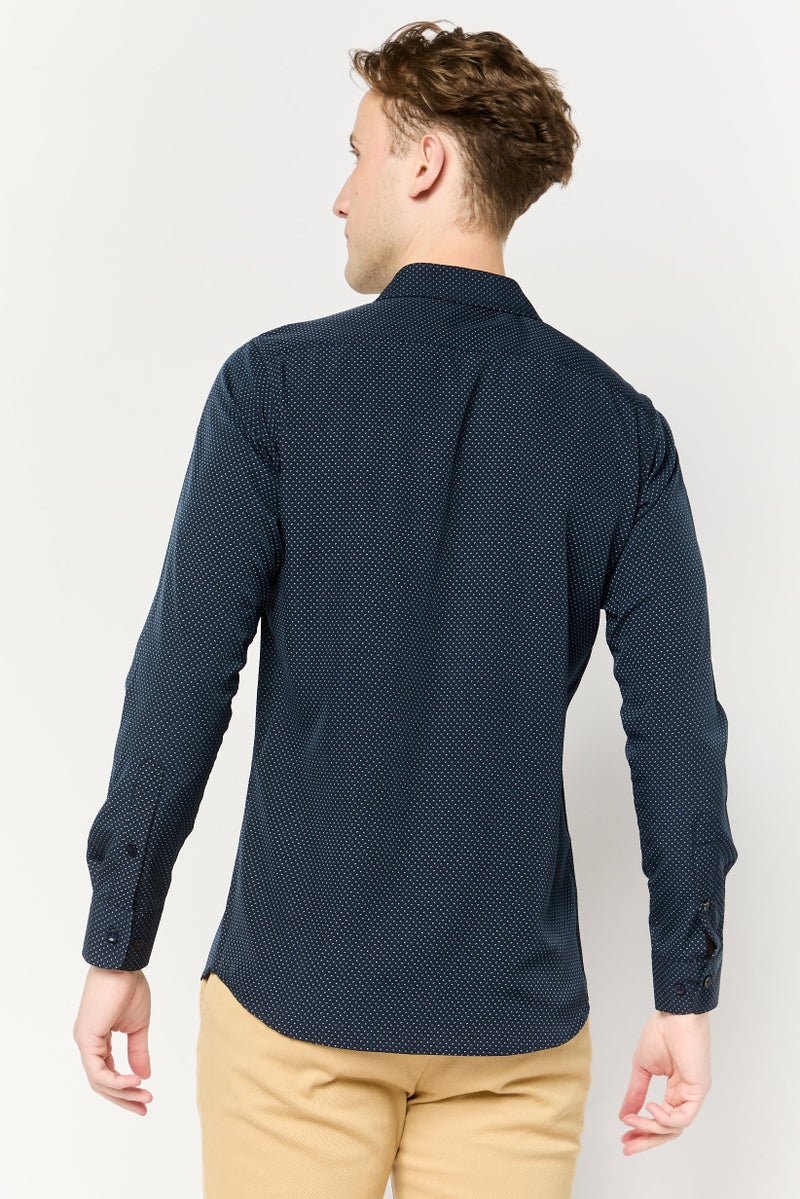 Scotch & Soda Men Modern Fit Allover Print Long Sleeve Dress Shirt, Multicolor - Image 4