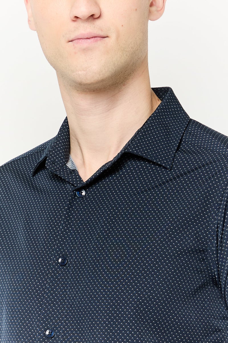 Scotch & Soda Men Modern Fit Allover Print Long Sleeve Dress Shirt, Multicolor - Image 3