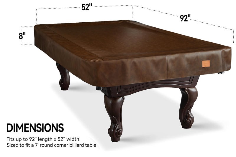 BEARCOVER Heavy Duty Leatherette Billiard Pool Table Cover, Waterproof & Tearproof Cover for Pool Table 7/8/9FT 7Feet-Coffee - Image 2