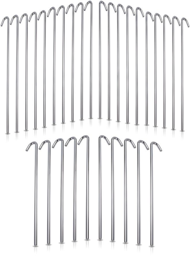 Bexter 40-Pack 9 Inch Galvanized Steel Tent Pegs & Garden Stakes – Heavy Duty 4mm Thick, Rust-Resistant Ground Anchors with Hook – Ideal for Camping Tents, Tarps, Landscaping & Garden Fabric - Image 4