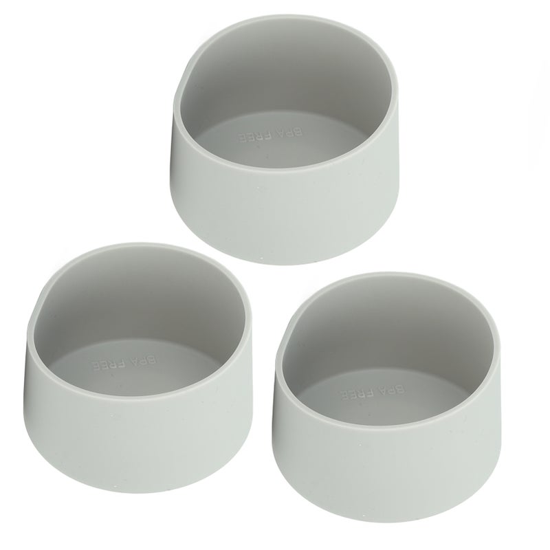 3 Pcs Silicone Cup Boot High Temperature Resistant Anti Slip Wear Scratch Water Bottle Bottom Sleeve Cover Gray - Image 2
