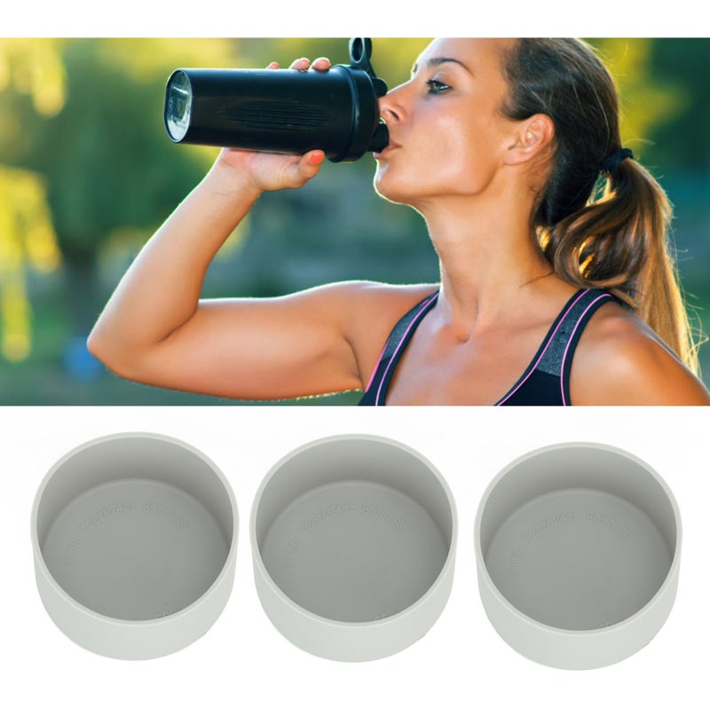 3 Pcs Silicone Cup Boot High Temperature Resistant Anti Slip Wear Scratch Water Bottle Bottom Sleeve Cover Gray - Image 5