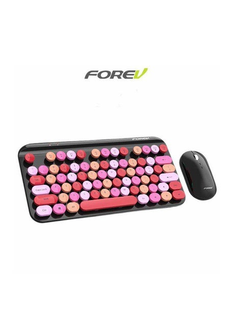 Mixed Color Portable 2.4G Wireless Keyboard Mouse Set 75 keys (Red) , battery -Mouse Resolution 1000DPI