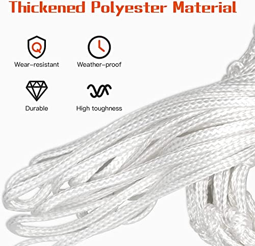 Y8HM 2Pcs Heavy Duty Basketball Net Replacement Fits Standard 12 Loop Basketball Hoop Net for Indoors and Outdoors Gym Equipment (White) - Image 4