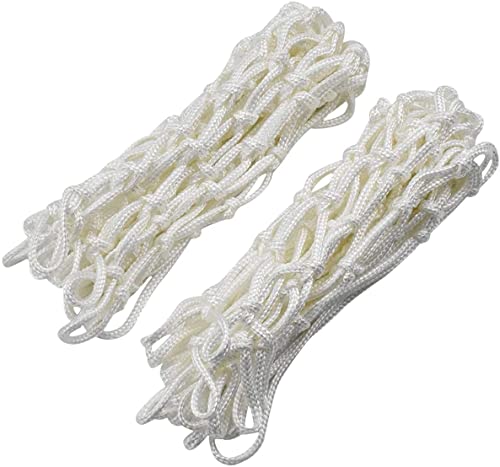 Y8HM 2Pcs Heavy Duty Basketball Net Replacement Fits Standard 12 Loop Basketball Hoop Net for Indoors and Outdoors Gym Equipment (White) - Image 5