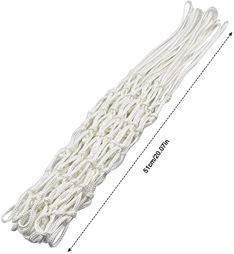 Y8HM 2Pcs Heavy Duty Basketball Net Replacement Fits Standard 12 Loop Basketball Hoop Net for Indoors and Outdoors Gym Equipment (White) - Image 2