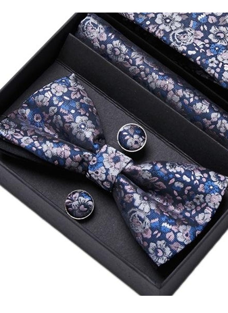 Generic - 5 pcs high-end tie for men business professional formal tie bow tie cufflinks square scarf fashion accessories gift box - Image 1