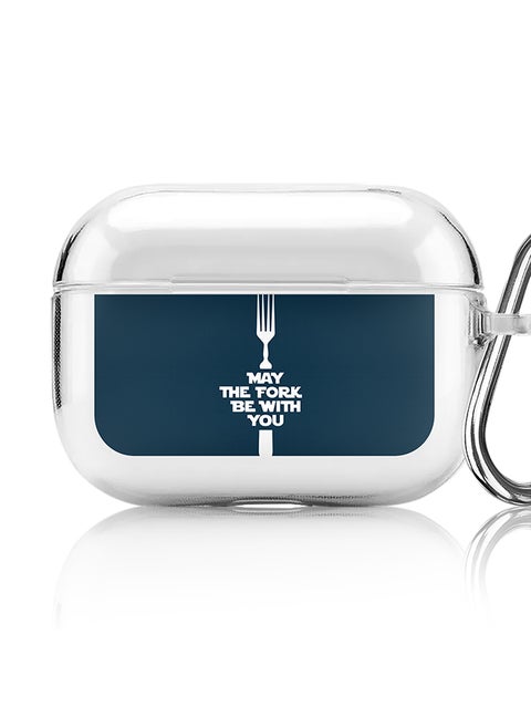 Classic Clear printed Case for Apple AirPods Pro 2nd Generation Thin Transparent Cover [Designed for Apple AirPods Pro 2nd Generation] - May the fork