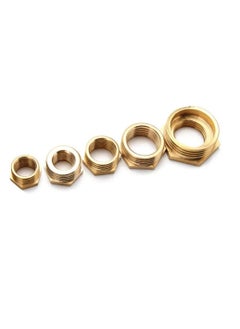 Generic Pack of 2 Brass Reducer BSP Male Thread to BSP Female Thread Reducing Bush Hex Reducer Bushing Hose Pipe Fitting Connector Adapter 1/2''X3/8''  - Image 1