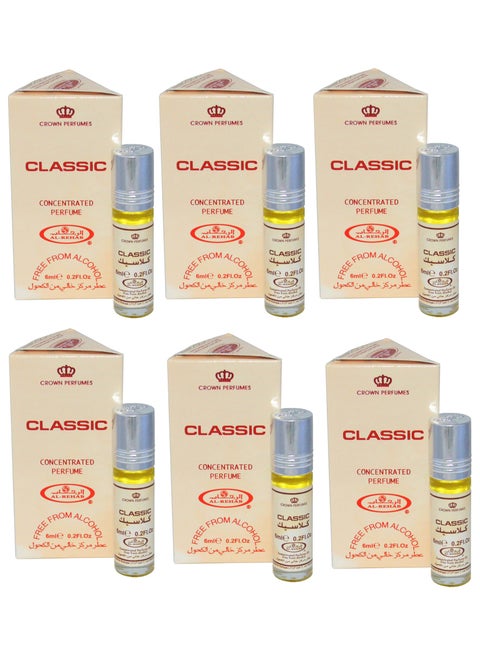 Classic Concentrated Perfume Oil 6ml (Pack of 6)