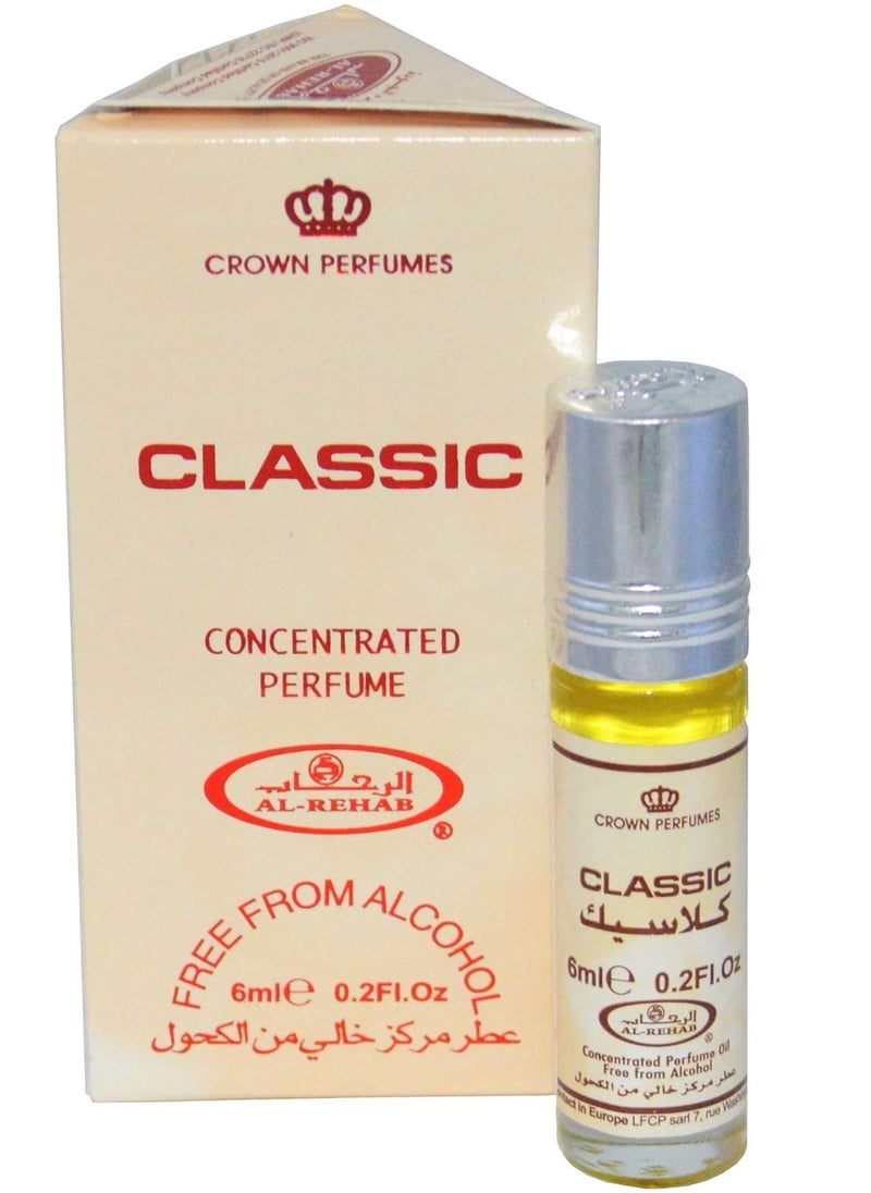Classic Concentrated Perfume Oil 6ml (Pack of 6)