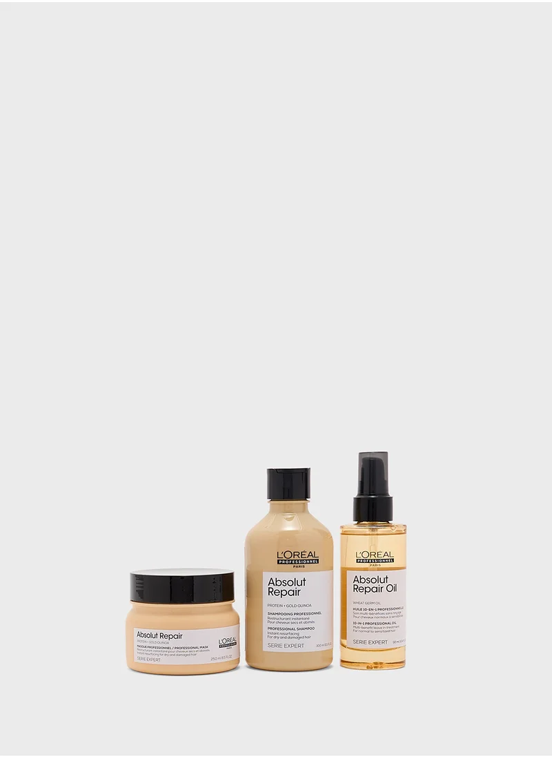 لوريال بروفيسيونال Absolut Repair Glacial Utopia Trio Set, Savings 20%