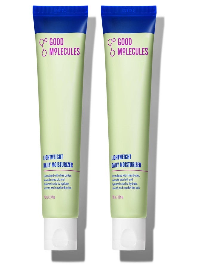 Good Molecules Lightweight Daily Moisturizer Face Cream Pack 2 – 100 ml / 3.38 fl oz Each - Non-Greasy Facial Moisturizer Face Lotion with Shea Butter & Hyaluronic Acid - Image 1