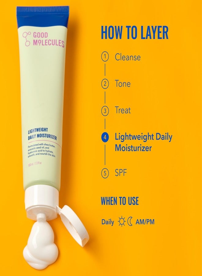 Good Molecules Lightweight Daily Moisturizer Face Cream Pack 2 – 100 ml / 3.38 fl oz Each - Non-Greasy Facial Moisturizer Face Lotion with Shea Butter & Hyaluronic Acid - Image 5