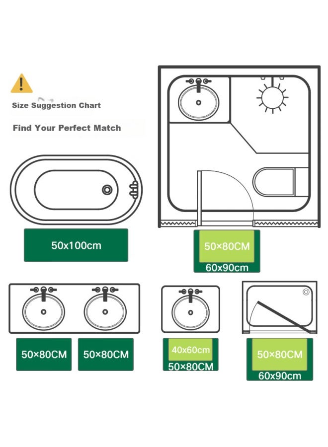 Dajiang Bathroom Mat, Absorbent Floor Mat For Washroom And Toilet, Non-slip Mat For Bathroom, 40x60cm