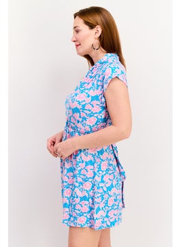 French Connection Women Floral Print Mini Dress, Blue  - Image 2