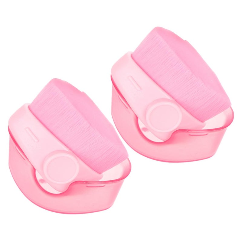 2 Pcs Oval Foundation Brush Set With Lid Dense Makeup Applicator For Liquid Powder - Image 2